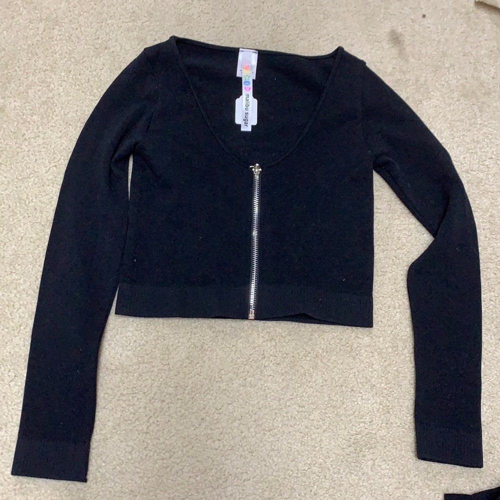 Malibu sugar cropped zip up